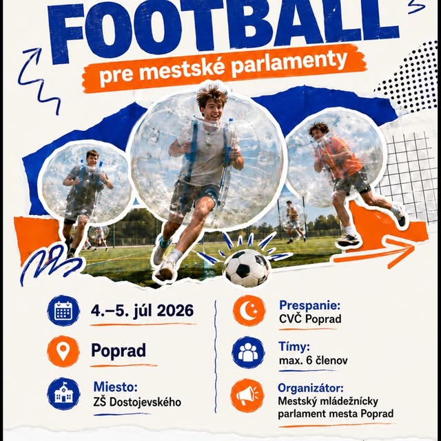 Pozvánka na Bubble Football pre mestské parlamenty